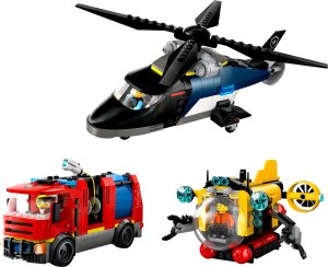 LEGO City Zestaw z helikopterem, wozem strażackim i łodzią podwodną (60462) 8