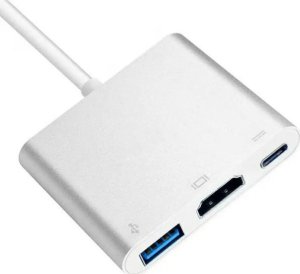 HUB USB iLike HD1 3in1 USB-C to HDMI 4K/ USB 3.0/ USB-C Female Adapter Silver 2