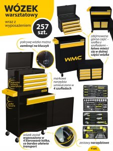 Wózek narzędziowy WMC TOOLS Szafka narzędziowa wózek warsztatowy 257 el. 3
