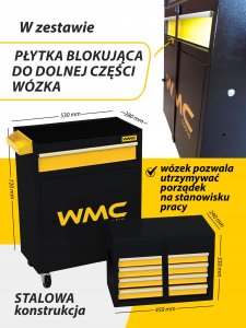 Wózek narzędziowy WMC TOOLS Szafka narzędziowa wózek warsztatowy 257 el. 4