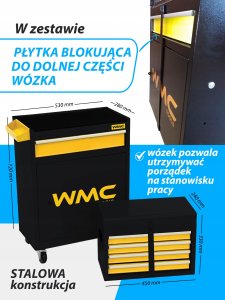 Wózek narzędziowy WMC TOOLS Szafka narzędz. wózek warsztatowy 253el. 16