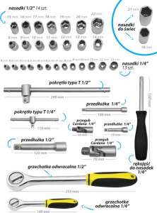Wózek narzędziowy WMC TOOLS Szafka narzędz. wózek warsztatowy 253el. 18
