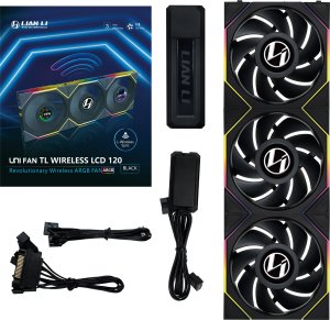 Wentylator Lian Li UNI FAN TL Wireless LCD 120 3-pack czarny (12TLLCD1W3B) 3