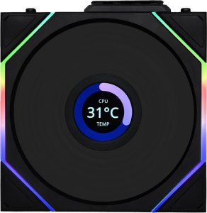 Wentylator Lian Li UNI FAN TL Wireless LCD 120 Reverse Blade 3-pack czarny (12RTLLCD1W3W) 3