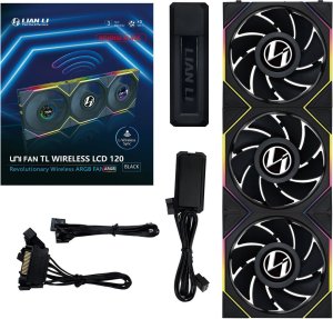 Wentylator Lian Li UNI FAN TL Wireless LCD 120 Reverse Blade 3-pack czarny (12RTLLCD1W3W) 8
