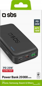 Powerbank SBS Mobile Powerbank SBS TTBB20000PD20K 20000 mAh 20W PD USB-C, USB-A, Micro-USB - czarny 4