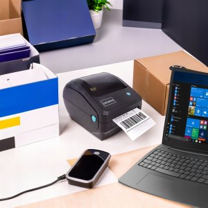 Mini Drukarka Termiczna do Etykiet Kurierskich Samoprzylepnych 100x150 Przewodowa Zenwire TD-401 USB 2