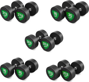 UpForm Zestaw hantli stałych poliuretanowych 27,5-37,5kg (skok co 2,5kg) 325 kg  UpForm 2