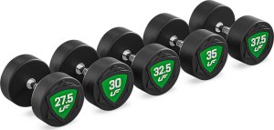 UpForm Zestaw hantli stałych poliuretanowych 27,5-37,5kg (skok co 2,5kg) 325 kg  UpForm 3