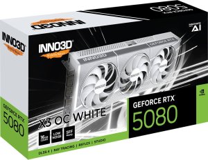 Karta graficzna Inno3D GeForce RTX 5080 X3 OC White 16GB GDDR7 DLSS4 (N50803-16D7X-17605211) 3