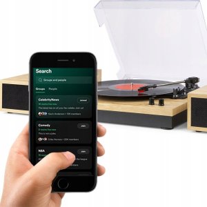 Gramofon Muse ML Gramofon stereo Fenton RP165L z głośnikami i bluetooth/ Jasne drewno 14