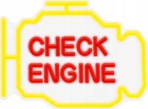 Dekoracja świąteczna ATL Neon PLEXI LED CHECK ENGINE yellow red NNE21 Neolia 2