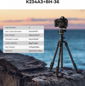Statyw K&F Statyw K&F Concept K234A3 z głowicą kulową BH-36 i uchwytem na telefon 9