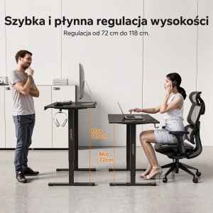 Biurko SENSE7 NOJO LIGHT Czarne 120 cmx60 cm 3