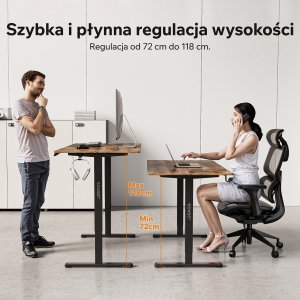Biurko SENSE7 NOJO LIGHT Ciemnobrązowe 140 cmx70 cm 3