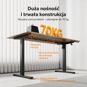 Biurko SENSE7 NOJO LIGHT Ciemnobrązowe 140 cmx70 cm 4