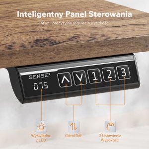Biurko SENSE7 NOJO LIGHT Ciemnobrązowe 140 cmx70 cm 5