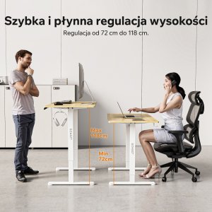 Biurko SENSE7 NOJO LIGHT Jasnobrązowo-Białe 120 cmx60 cm 3