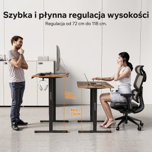 Biurko SENSE7 NOJO LIGHT Ciemnobrązowe 120 cmx60 cm 3