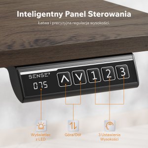 Biurko SENSE7 NOJO LIGHT Ciemnobrązowe 120 cmx60 cm 5