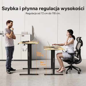 Biurko SENSE7 NOJO LIGHT Jasnobrązowo-Czarne 120 cmx60 cm 2