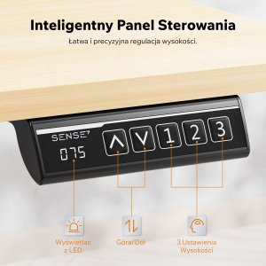 Biurko SENSE7 NOJO LIGHT Jasnobrązowo-Czarne 120 cmx60 cm 5