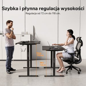 Biurko SENSE7 NOJO LIGHT Czarne 140 cmx70 cm 3