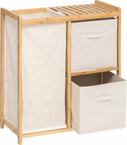 5five Regał bambusowy z koszem na pranie TIDY BOX i pojemnikami, 66 x 33,3 x 78,5 cm 2