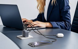 Ładowarka Vention GaN USB-C+C+A 70W (FEXH0-EU) czarna 8