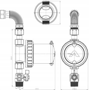 Rosfix Filtr magnetyczny MagnaCleanse Atom2 + elastyczny wąż 3/4 GW 2