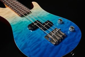 FLIGHT Flight Mini Bass Gitara Elektryczna Minibas Solid Body Transparent Blue 9