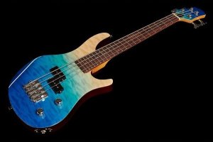 FLIGHT Flight Mini Bass Gitara Elektryczna Minibas Solid Body Transparent Blue 10