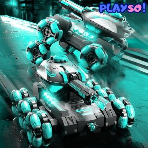 PlaySo Samochód RC czołg zdalnie sterowany Heckermann HD5055 Niebieski 5