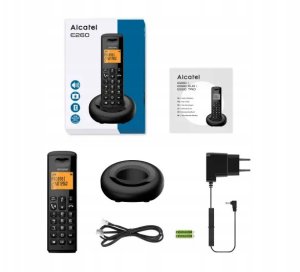 Telefon stacjonarny Alcatel ALCATEL E260 DUO BLACK - TELEFON DECT 5