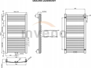 Invena Towel dryer INVENA, 1000 x 540 mm, steel, black 3