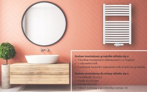 Invena Towel dryer INVENA, 1000 x 540 mm, steel, black 8