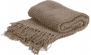 Home Styling Collection Bawełniana narzuta z frędzlami, 130 x 170 cm 2