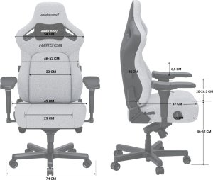 Fotel gamingowy Kaiser 4 L Anda Seat materiałowy szary 14