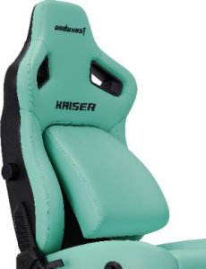 Fotel gamingowy Kaiser 4 L Anda Seat skórzany zielony 5