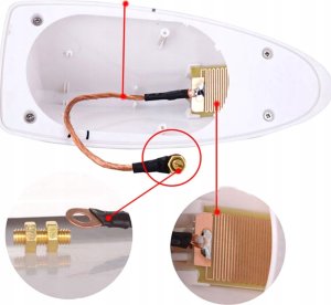 CB Antena CGAuto ANTENA SAMOCHODOWA FM NA DACH AUTA SAMOCHODU SHARK PŁETWA SREBRNA AK322B 2