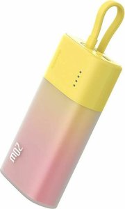 Powerbank Baseus Popsicle 5200mAh 20W z wbudowanym kablem Lightning (+ biały kabel Baseus Simple USB-C - USB-C 60W/20V/3A/30cm) - zółto-różowy 4