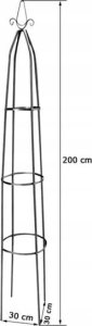 Planta Metalowa pergola ogrodowa 200x30x30cm Okrągła podpora dla roślin pnących 2