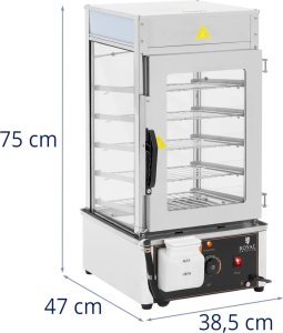 Royal Catering Parowar parowiec do pierogów 5 rusztów 30-110C 37 l 1250 W Parowar parowiec do pierogów 5 rusztów 30-110C 37 l 1250 W 8