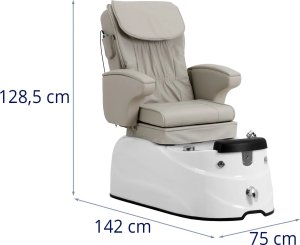 Physa Fotel podologiczny do pedicure z funkcją masażu brodzikiem - beżowy Fotel podologiczny do pedicure z funkcją masażu brodzikiem - beżowy 8