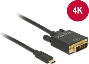 Kabel USB Delock USB-C - DVI-D 2 m Czarny (85321) 2