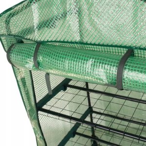 Planta Miniszklarnia balkonowa ogrodowa z pólkami 69x49x25cm Zielona na warzywa 4