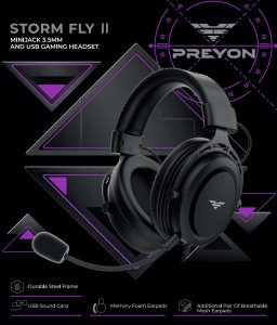 Słuchawki PREYON Storm Fly II Czarne (PSF253B) 5