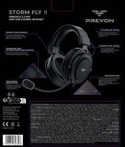 Słuchawki PREYON Storm Fly II Czarne (PSF253B) 6