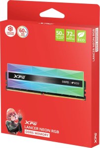 Pamięć ADATA XPG Lancer Neon RGB, DDR5, 32 GB, 6400MHz, CL32 (AX5U6400C3216G-DCLANRSG) 6