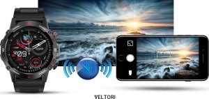 Smartwatch Gino Rossi Smartwatch Veltori VT110-1 Czarny Pasek Silikonowy 11